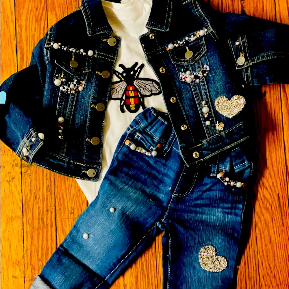 Handmade jean sets matching tee